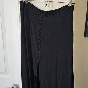 Express button detail front slit maxi skirt